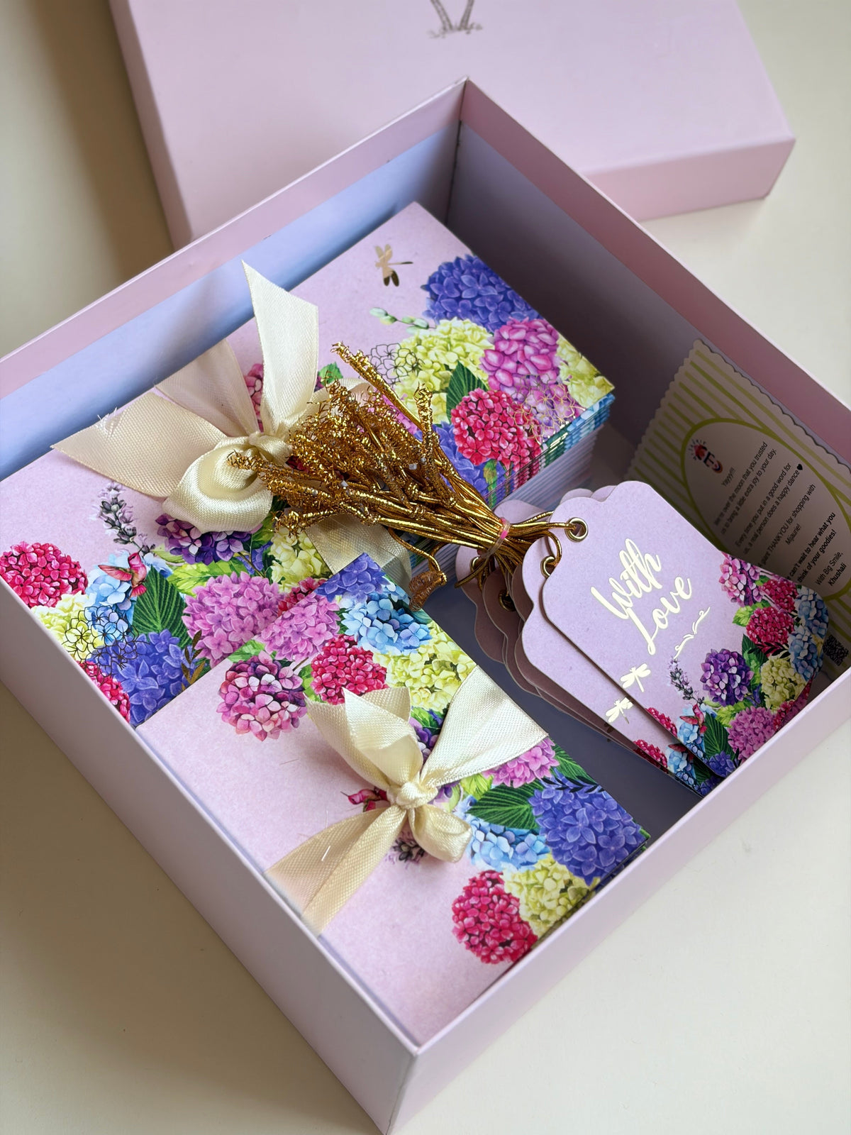 Guldasta personalised gifting set with name printed in gold foil