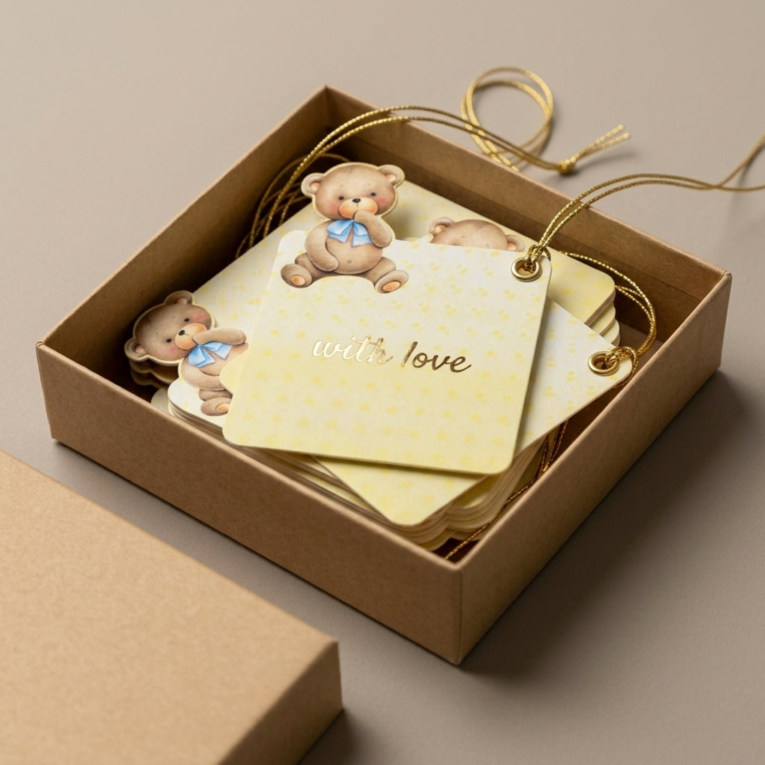 Teddy Picnic gift tags for a baby shower or namkaran ceremony