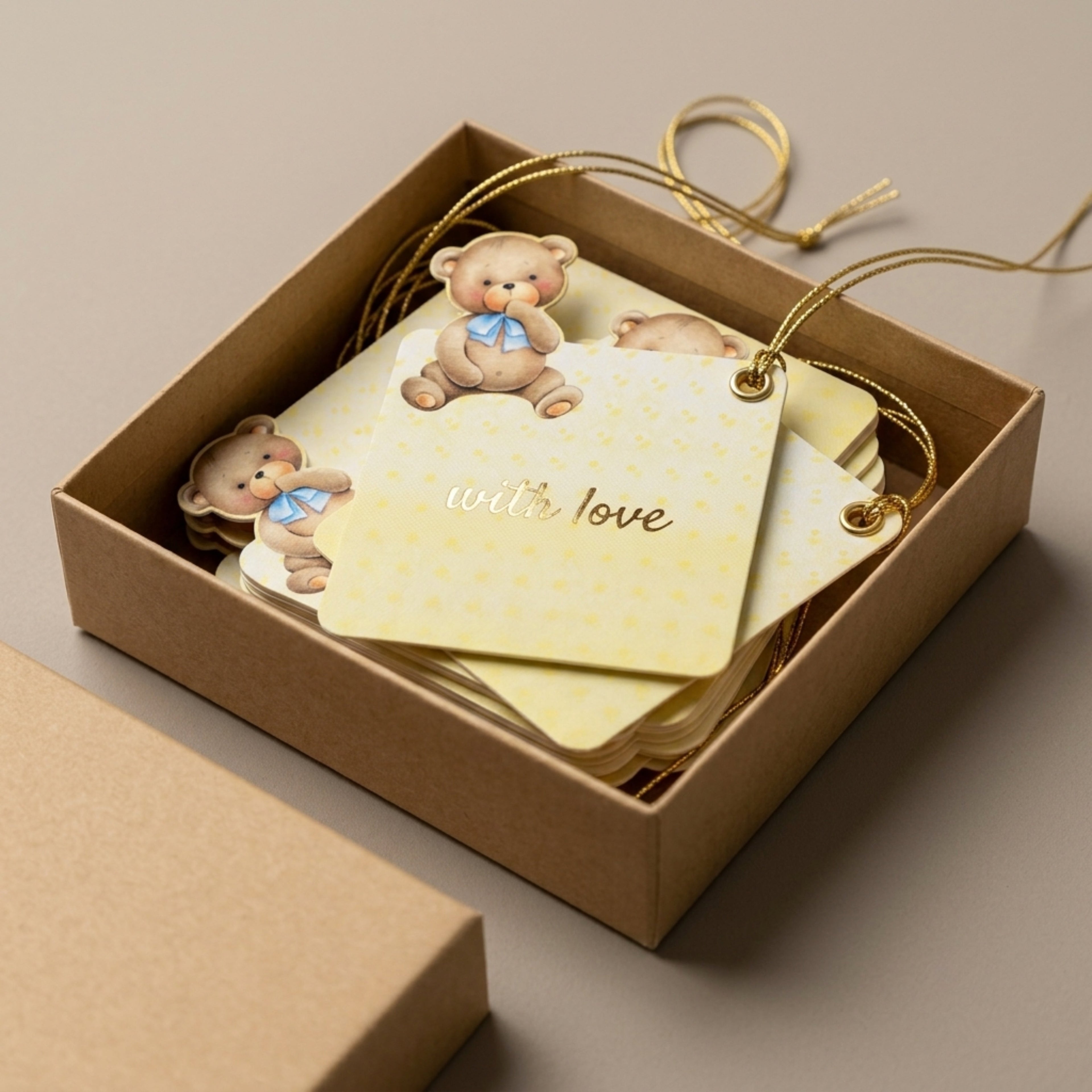 Teddy Picnic gift tags for a baby shower or namkaran ceremony