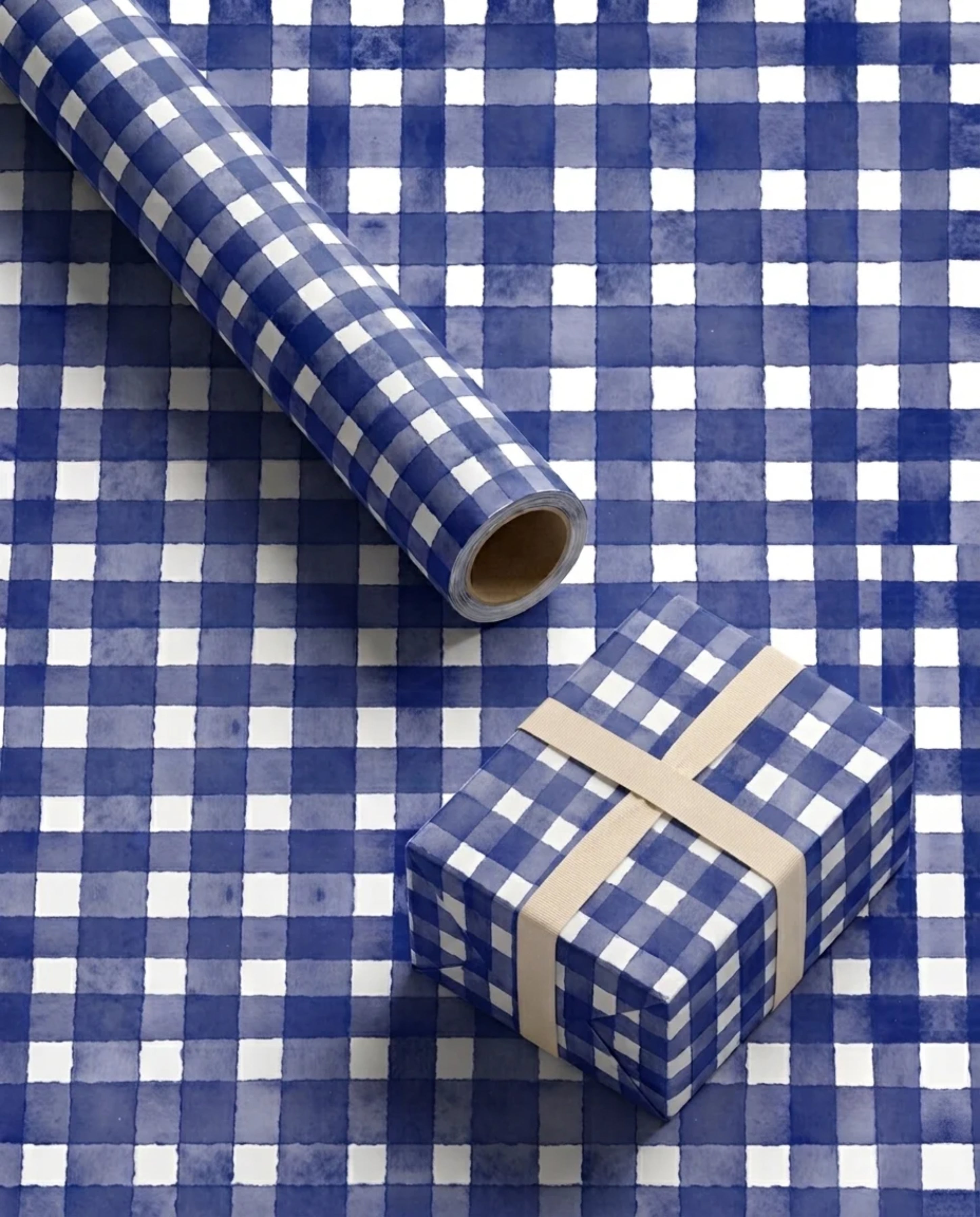 Blue Plaid Wrapping Sheet