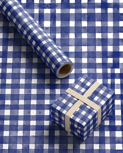 Blue Plaid Wrapping Sheet