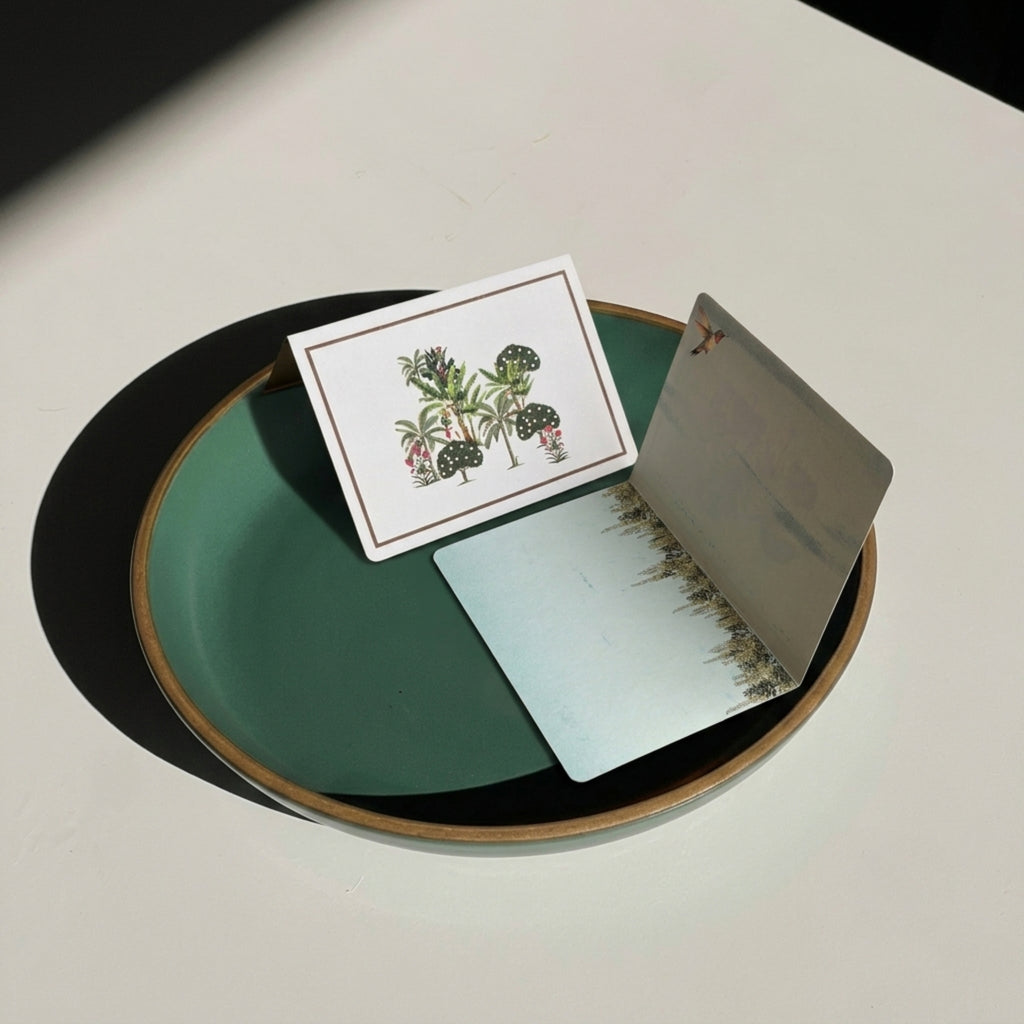 White Botanical Foldcard