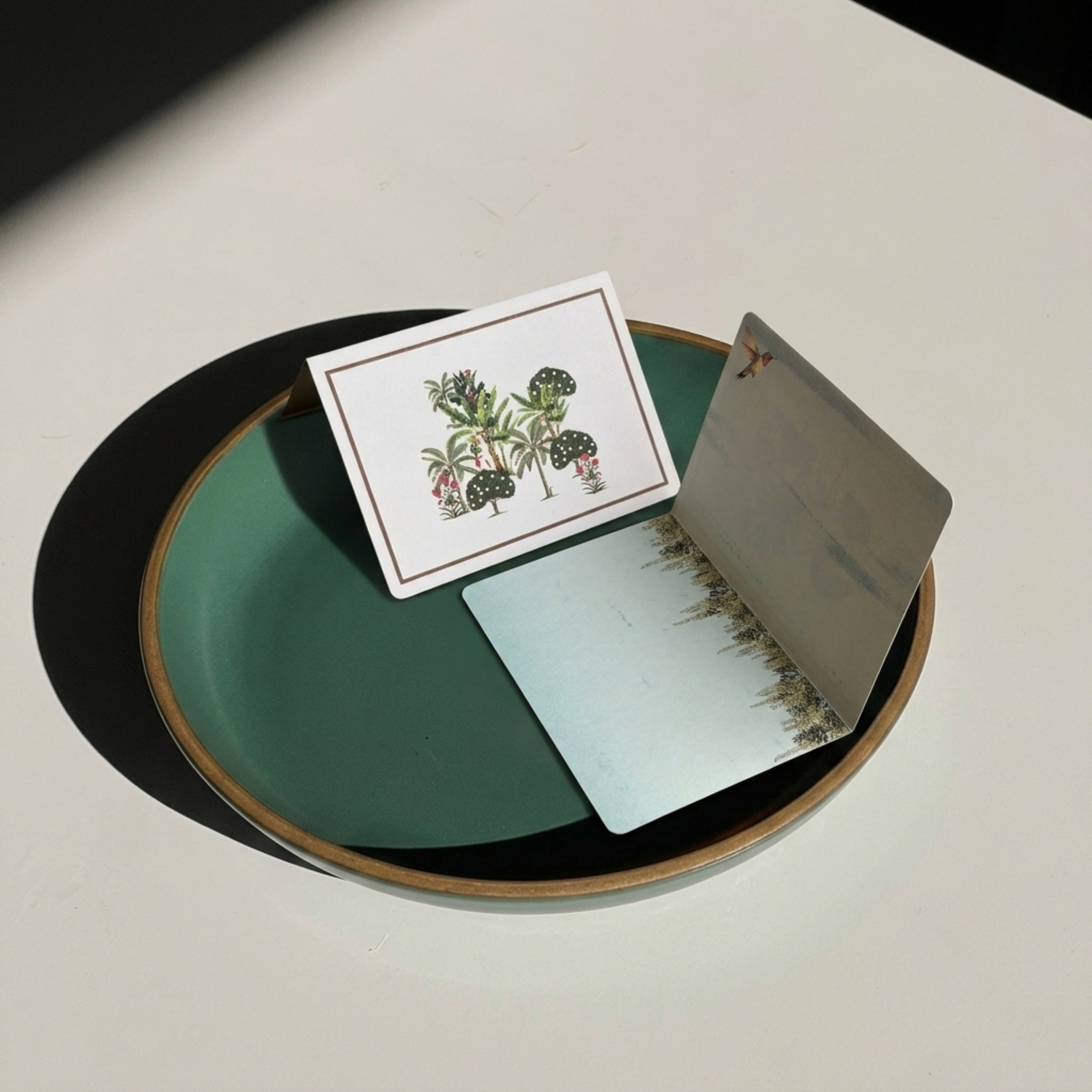 White Botanical Foldcard