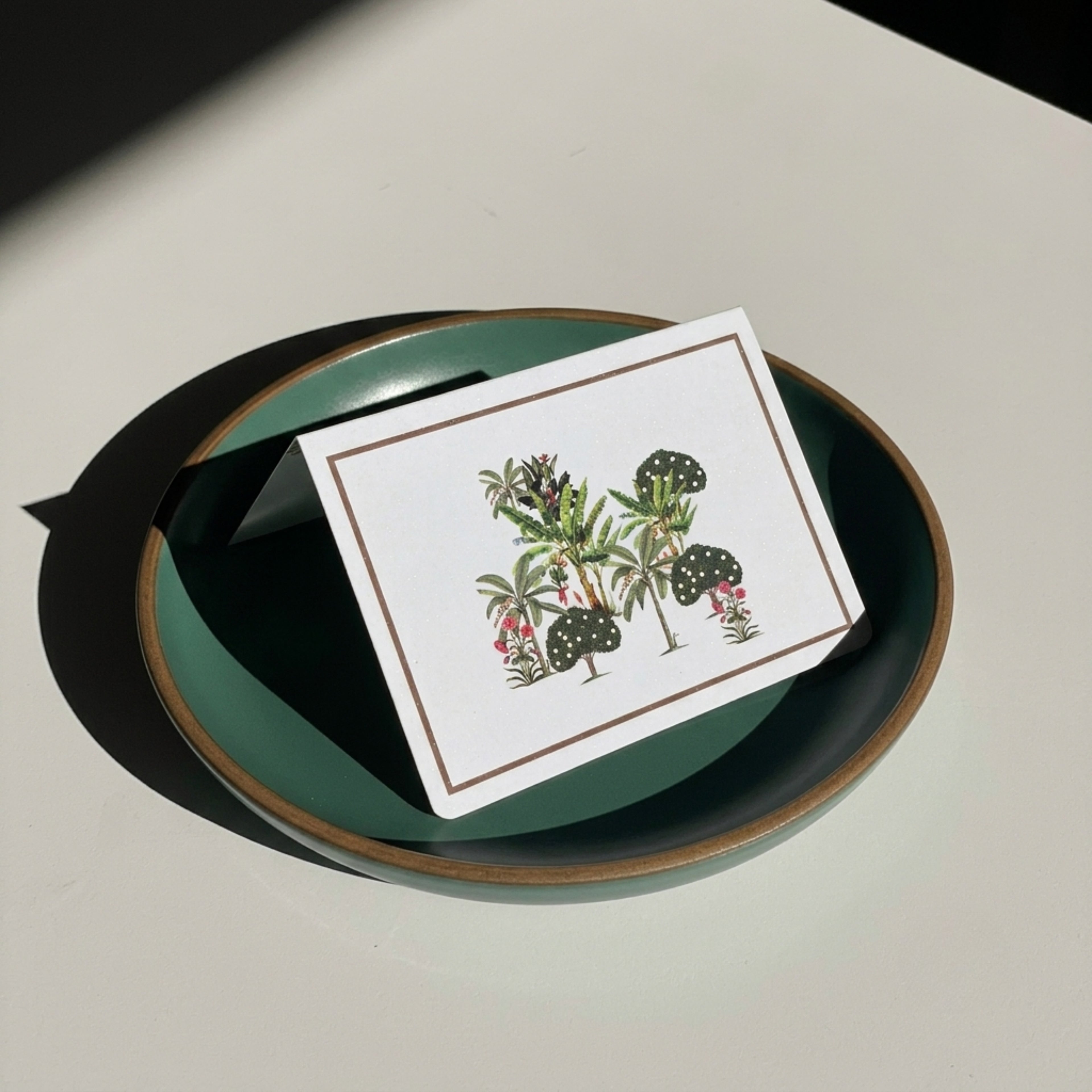 White Botanical Foldcard