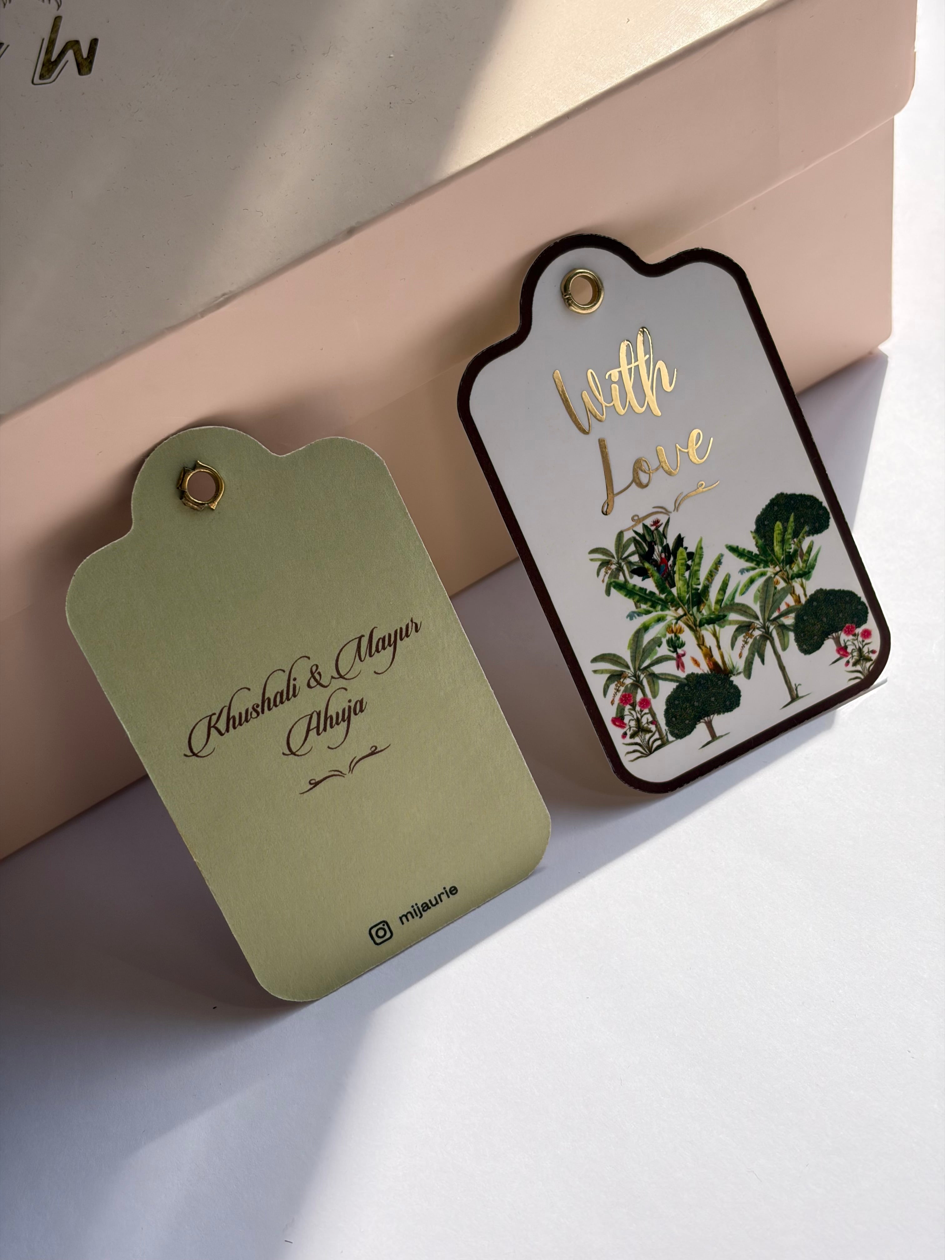 White Botanical Gift Tag