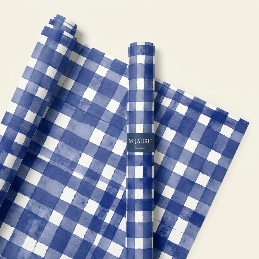 Blue Plaid Wrapping Sheet