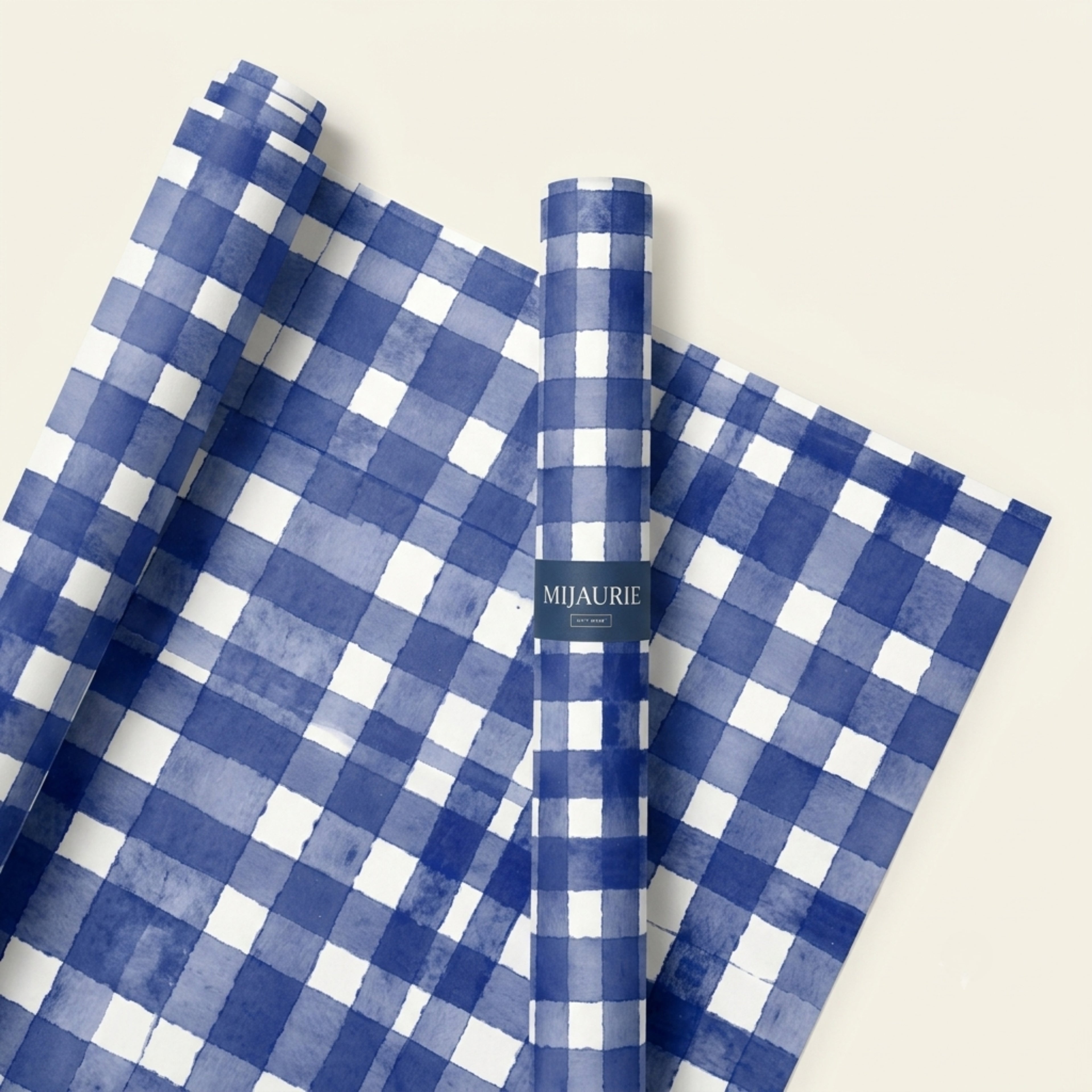 Blue Plaid Wrapping Sheet
