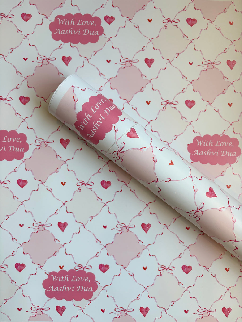 Pink Bow Wrapping Sheet