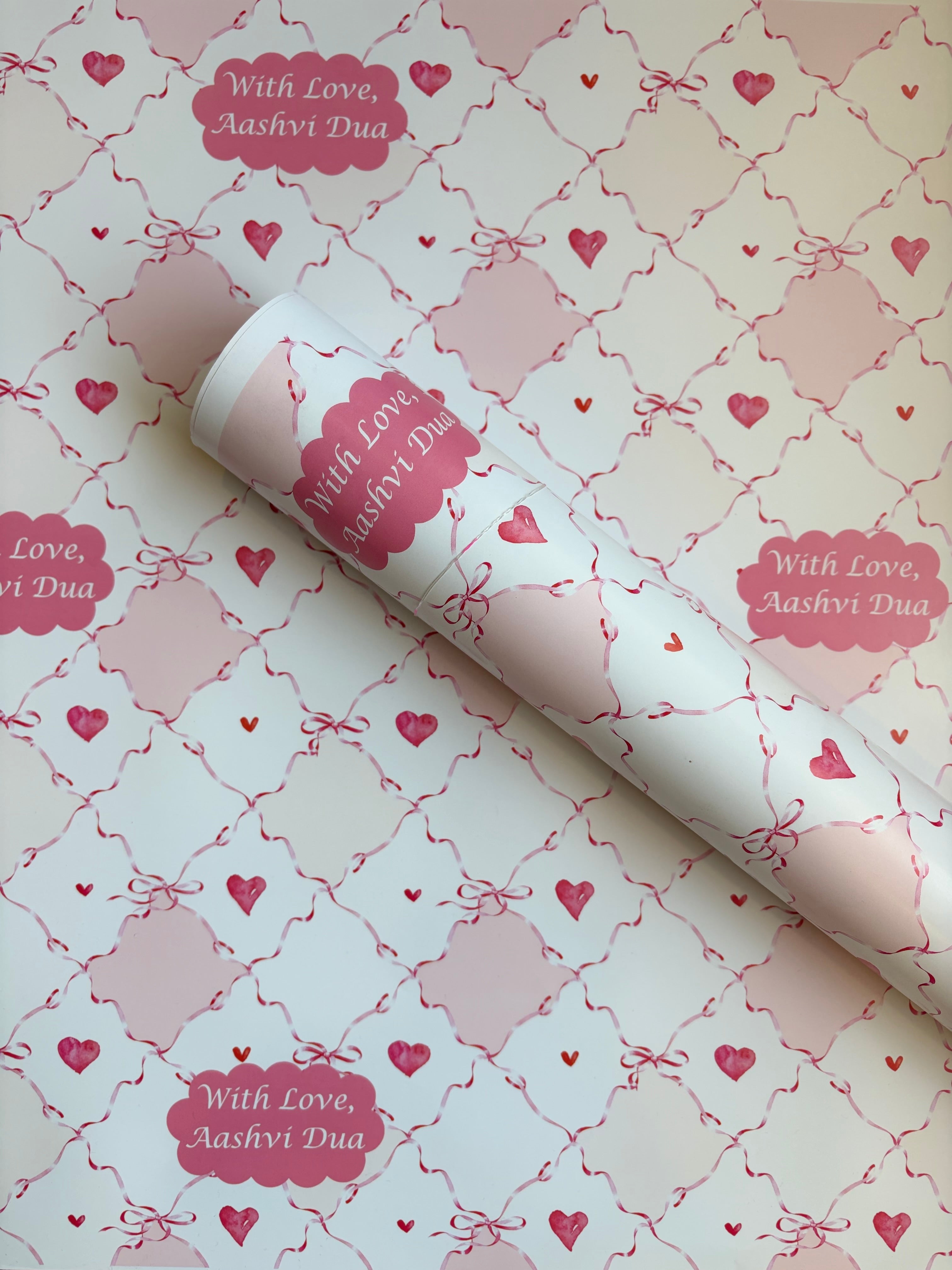 Pink Bow Wrapping Sheet