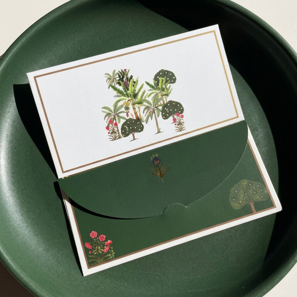 White Botanical envelope