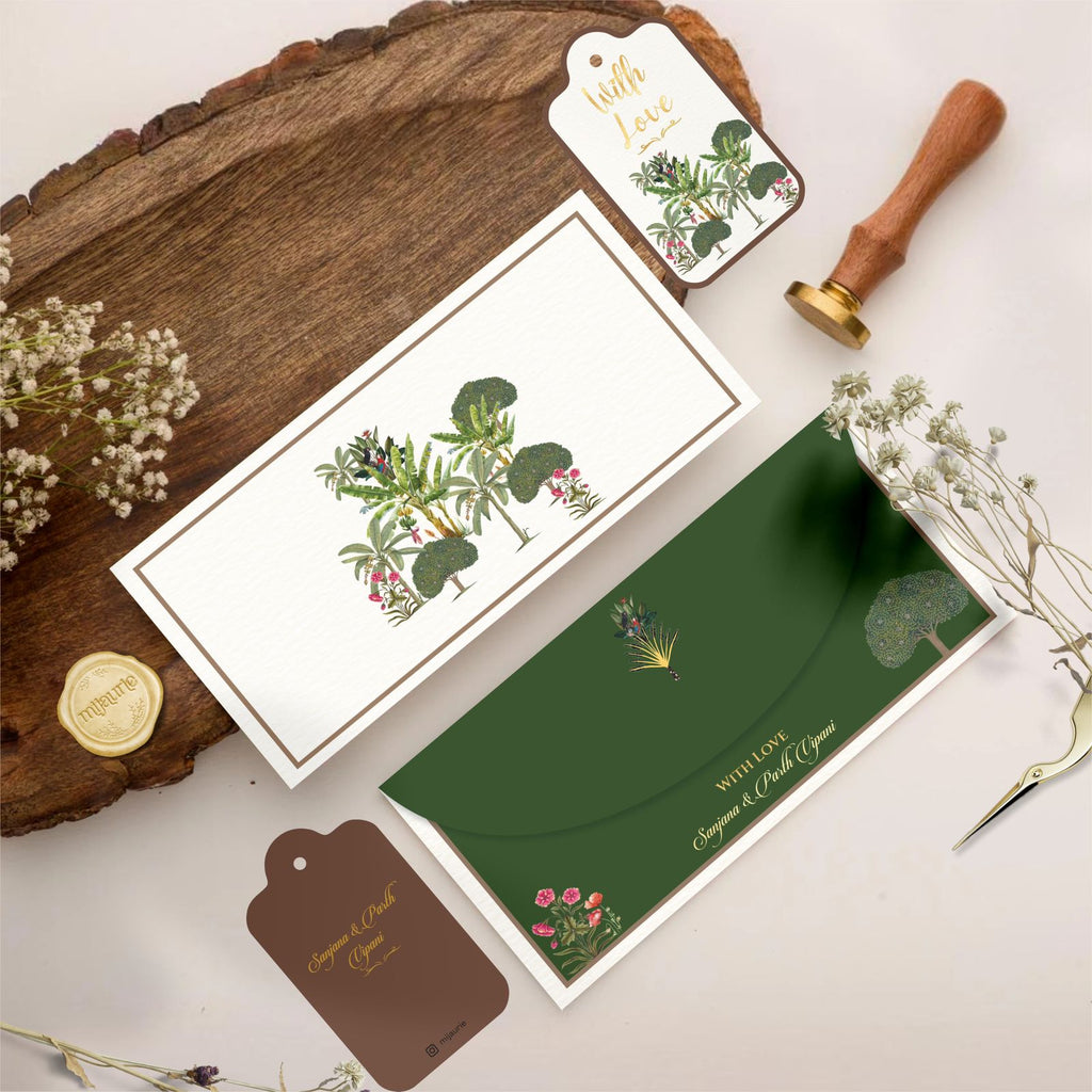 White Botanical envelope