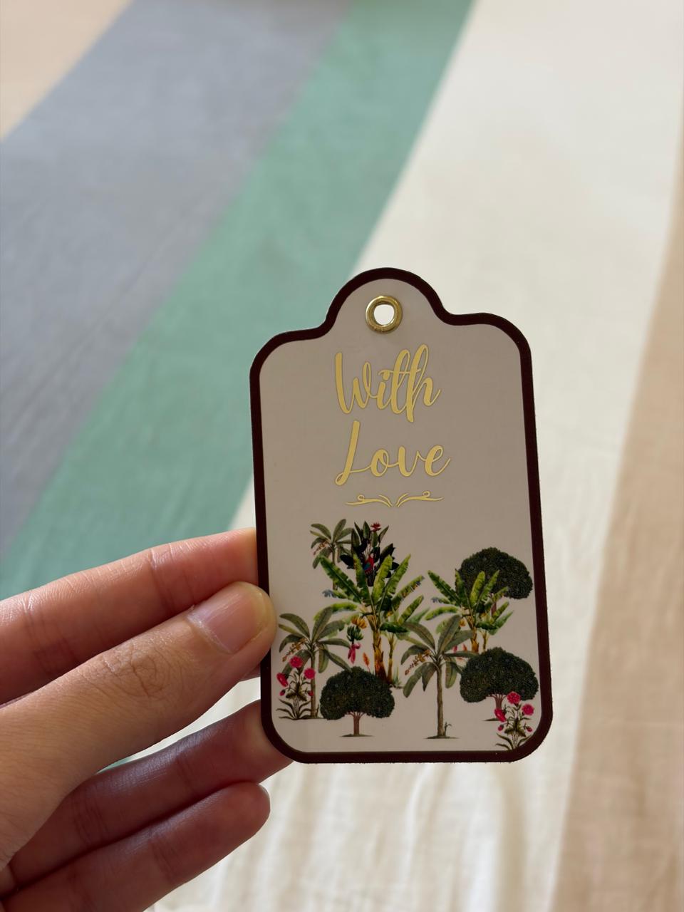 White Botanical Gift Tag