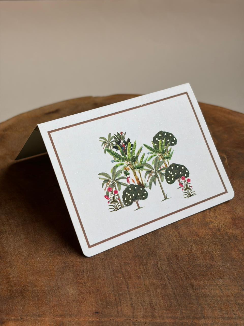 White Botanical Foldcard